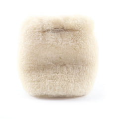 PRADA 1NR16P Sheepskin Mini Pouch, Ecru Beige, Triangle Logo, Chain Shoulder Bag, Made in Italy, Women's — Like New