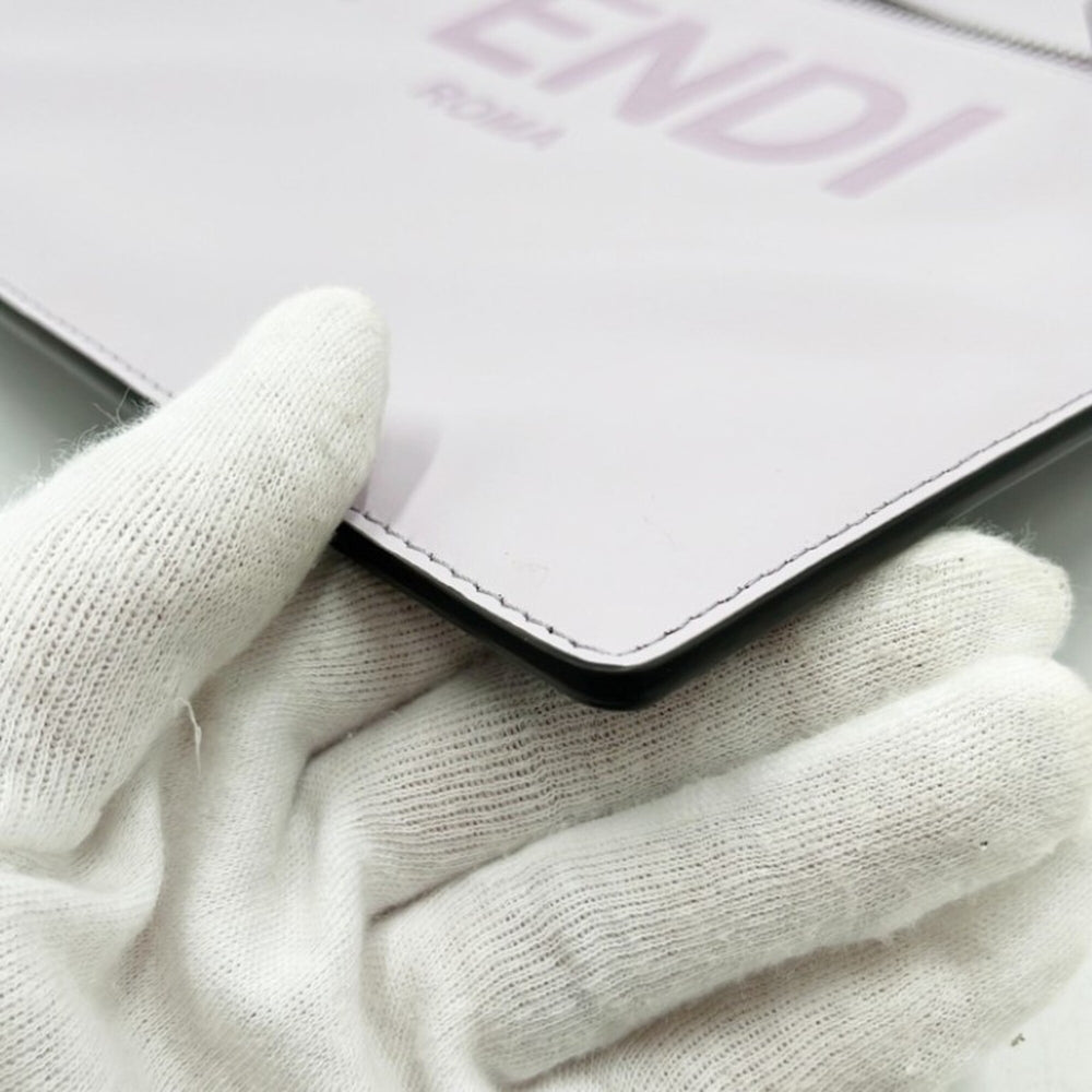 FENDI Zucca Clutch Bag 7AR985 Gray Purple Leather Men's Women's — Like New