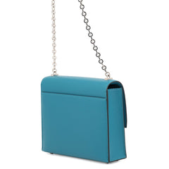 Hermes Chain Shoulder Bag Veroux Mini Blue Izmir Tadelakt C Stamp Handbag HERMES — Like New