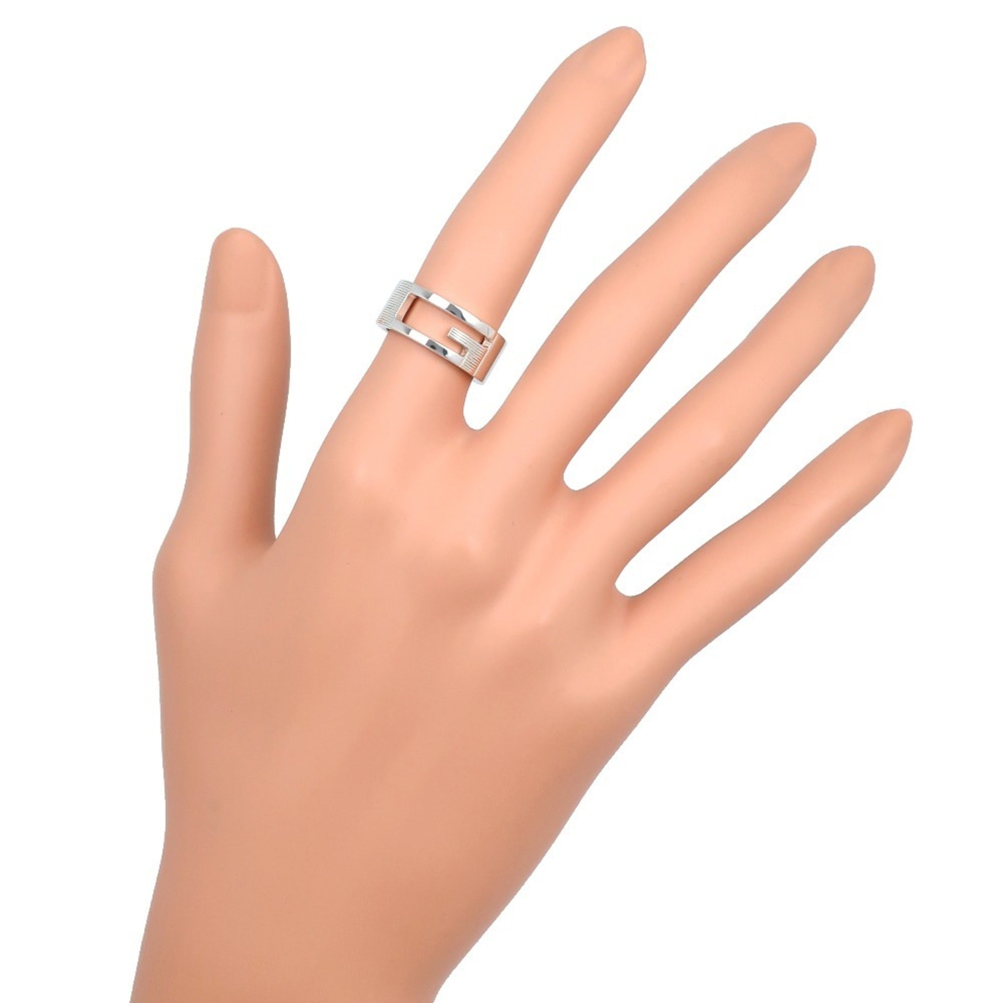 Gucci Branded G Ring, Size 10, Sterling Silver, Approx. 7.1g, Women's