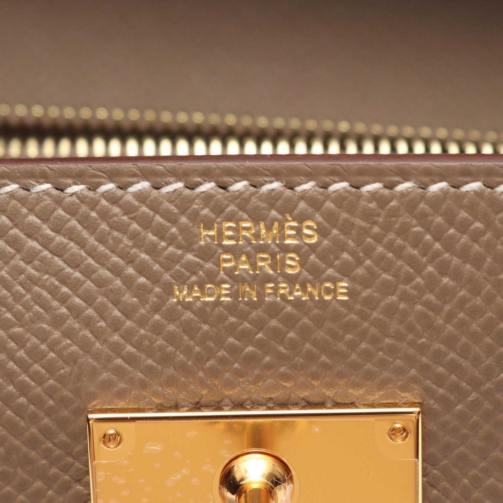 Hermes Kelly To Go Shoulder Bag/Handbag, Leather, Veau Epsom, Women's, Gray — New - Store Return