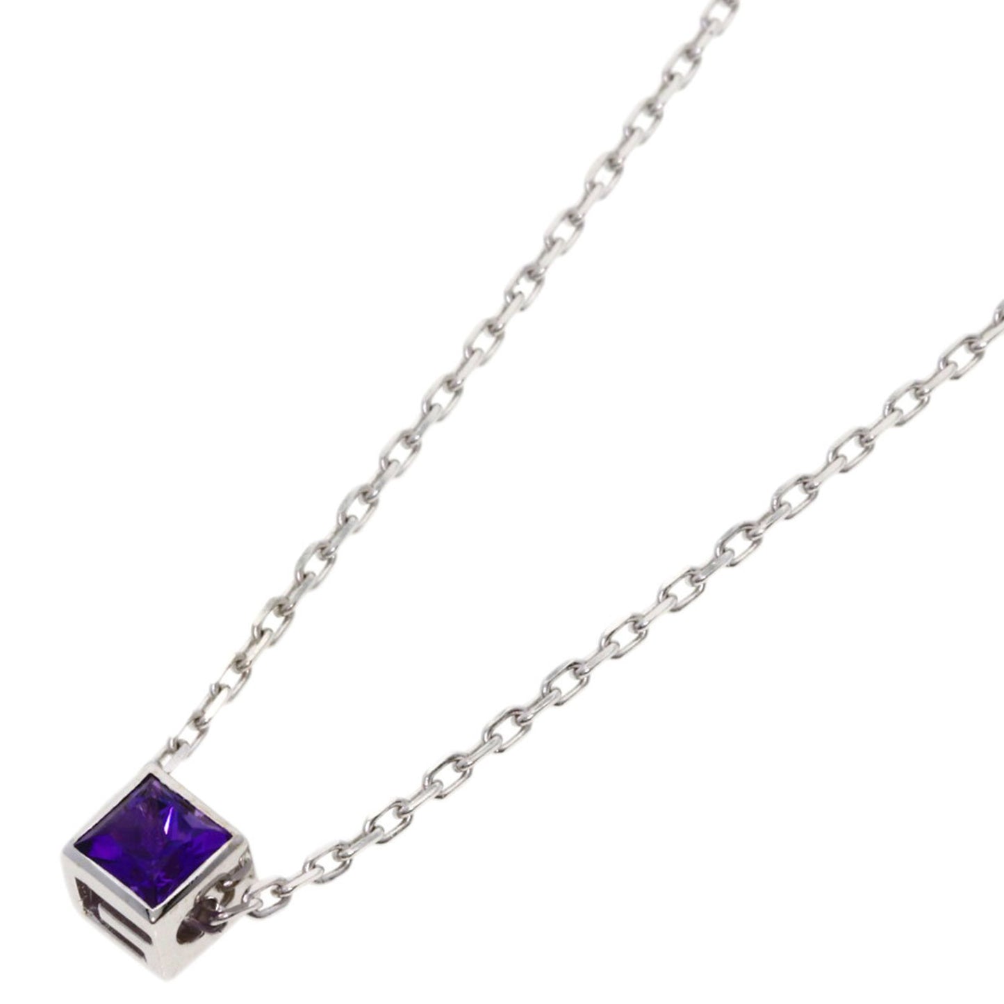 Gucci Square G Amethyst Necklace in 18K White Gold for Women