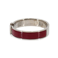 Hermes Clic H PM Bangle, Red and Silver — Like New
