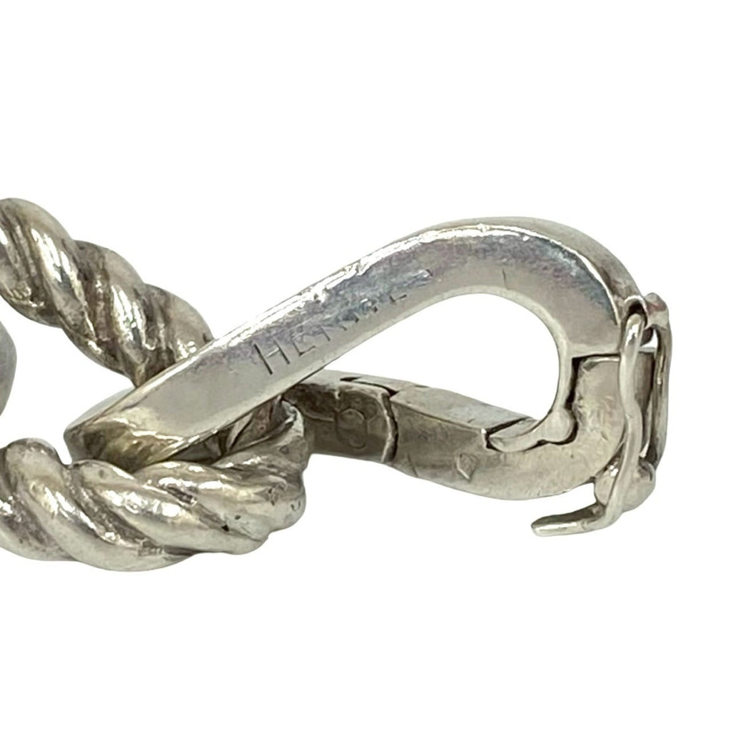 HERMES Chambord GM Bracelet, 925 Sterling Silver, Chain Bangle, 28628