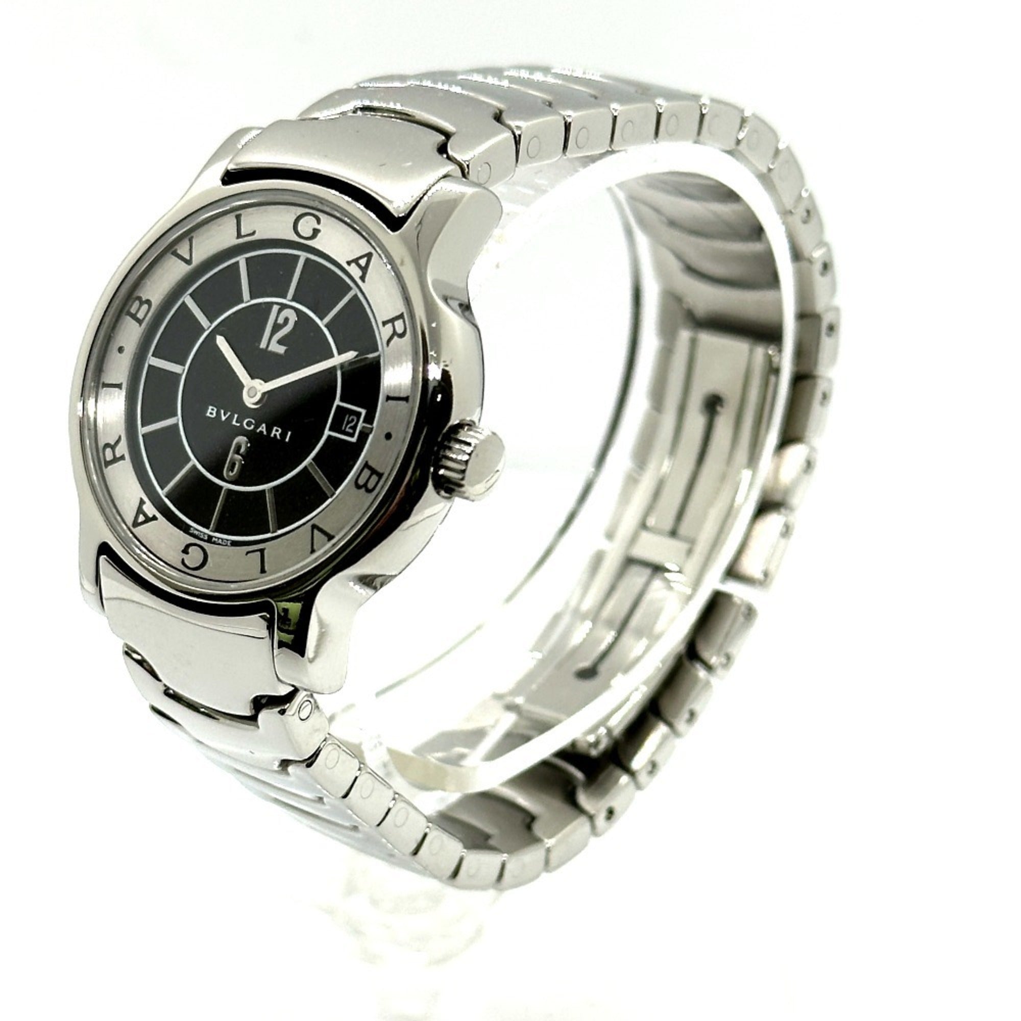 BVLGARI ST29S Solotempo Quartz Date Watch, Stainless Steel, Women's, Silver — Very Good