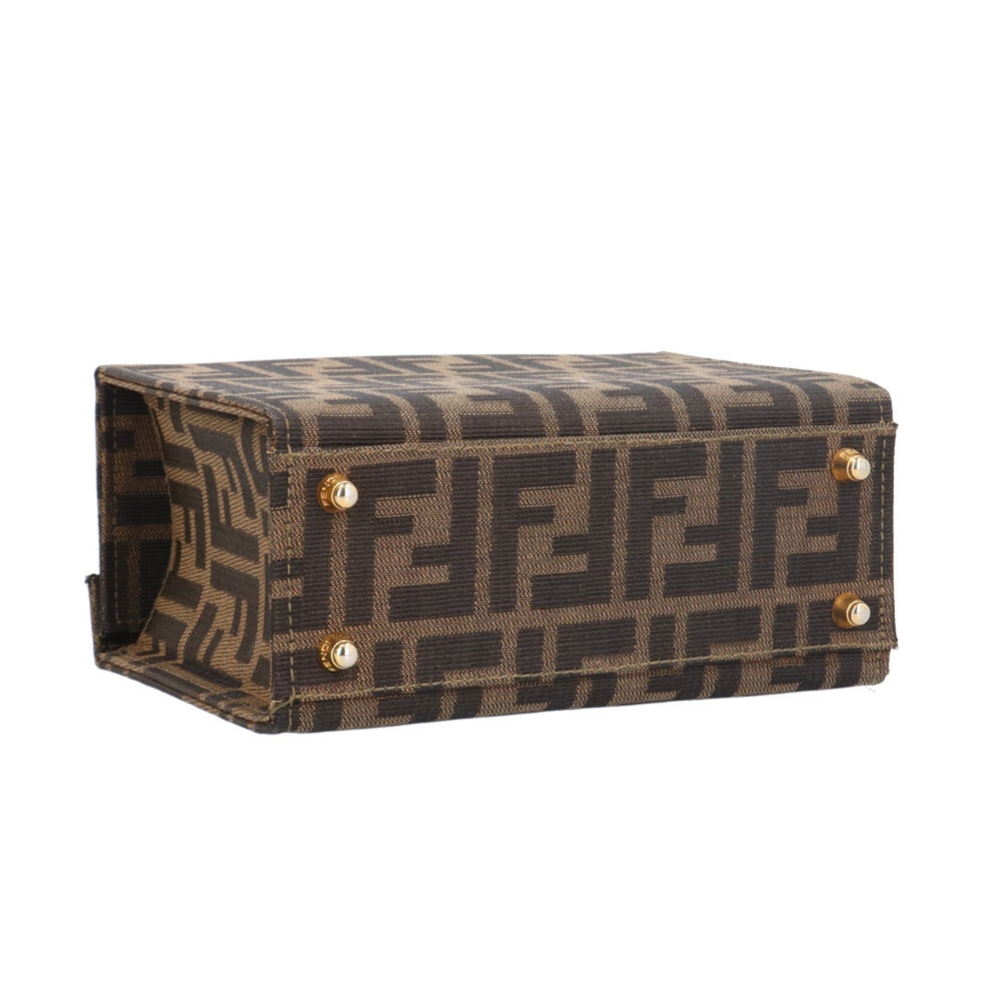 Pre-owned Fendi Zucca Vanity Shoulder Bag in Brown Canvas, Women's, 2-Way