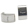 Salvatore Ferragamo logo earrings in silver metal for women.