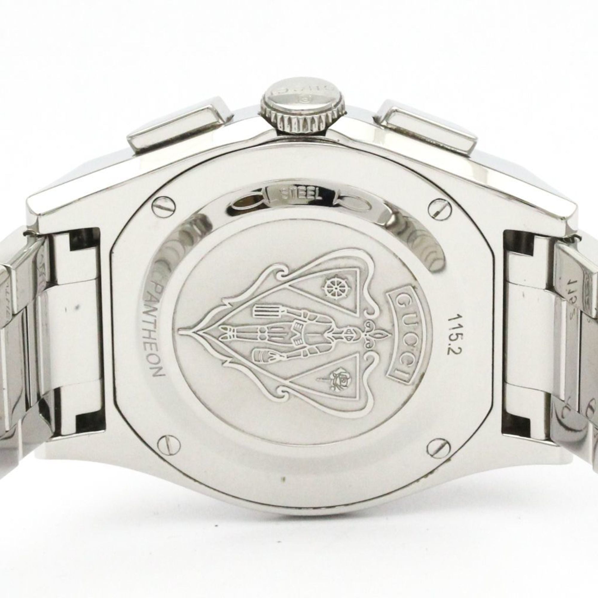GUCCI Pantheon Stainless Steel Quartz Mens Wtatch YA115235 — Very Good