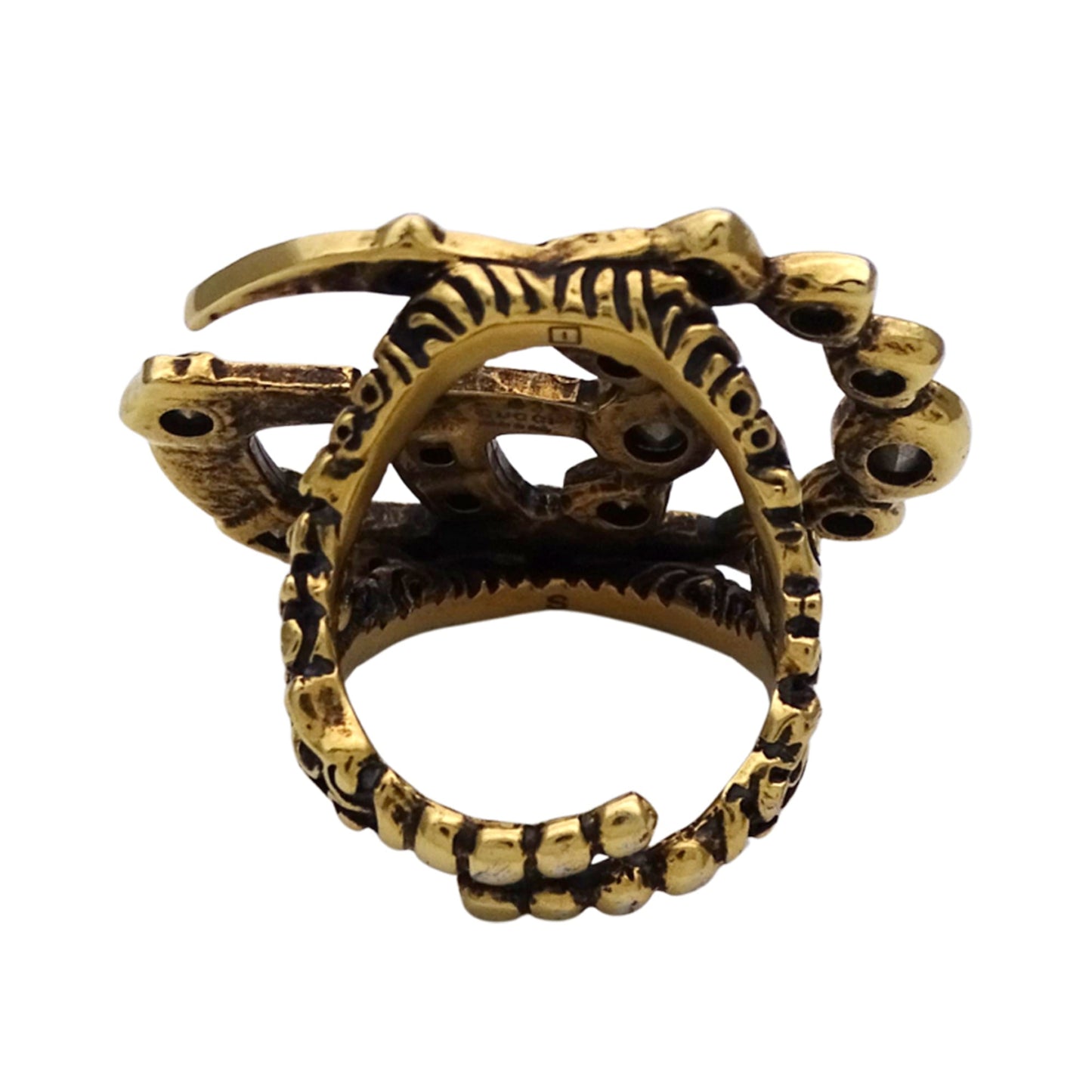 Gucci GG Marmont ring for men and women, gold, multicolored, with beaded details a vintage feel.