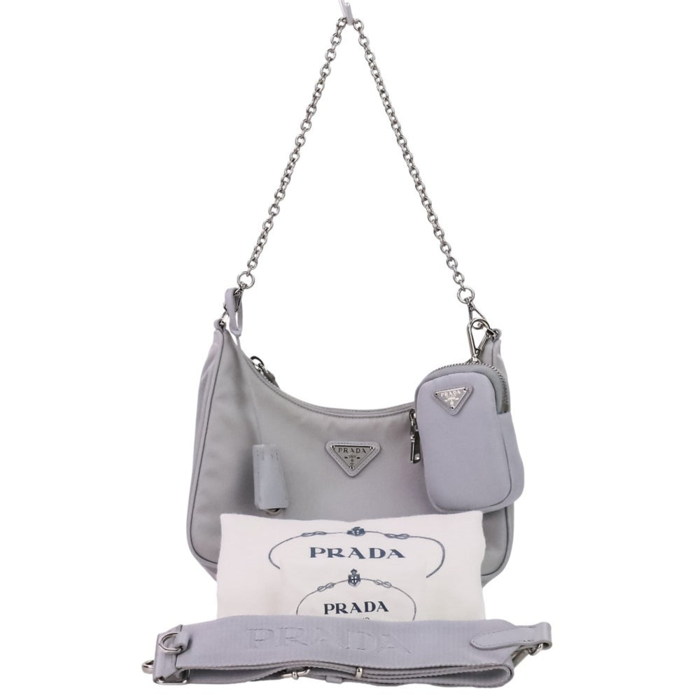 PRADA RE-NYLON Re-Edition 2005 Shoulder Bag 1BH204 Light Blue Women's — Like New