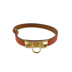 Hermes Rival Double Tour U Stamped Swift Leather Orange Strand Bracelet 1342HERMES — New - Store Return
