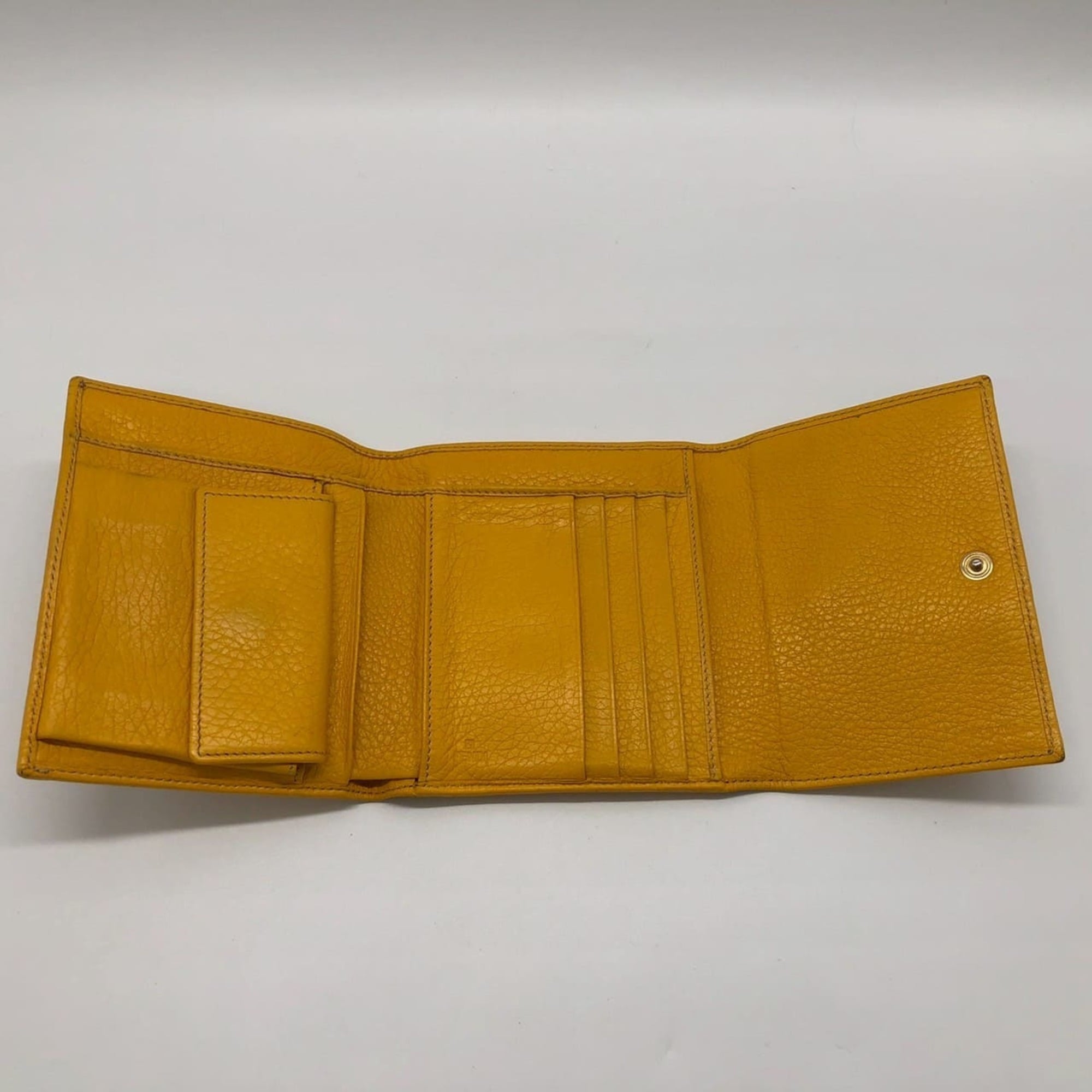 FENDI Zucchino Tri-fold Wallet, Canvas and Leather, Yellow, for Men Women