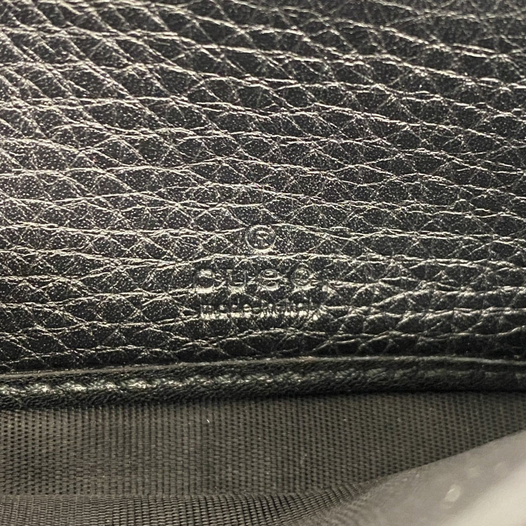 Gucci Interlocking G Long Wallet 282414 Leather Black Women's