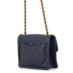 Chanel Chain Shoulder Bag Mini Matelassé Coco Mark Caviar Skin AS4406 CHANEL Handbag Women's — Like New