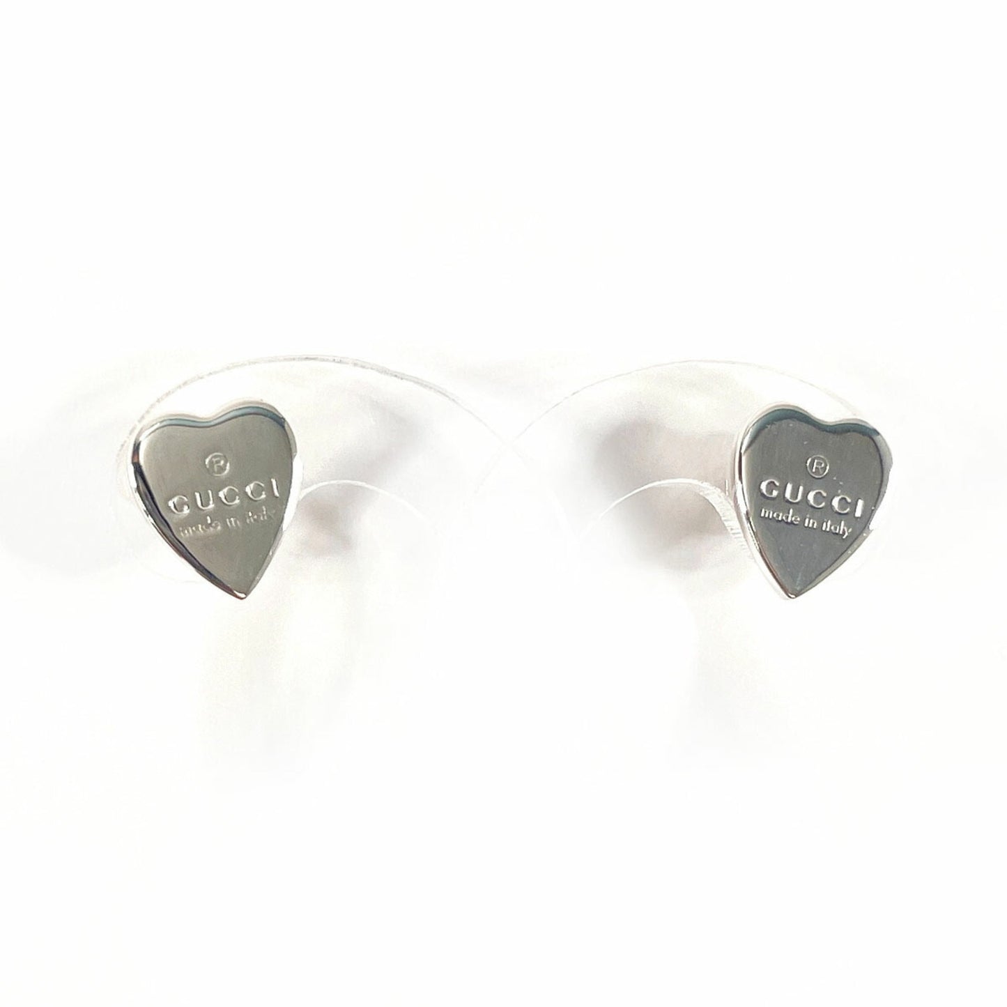 GUCCI Trademark Heart Shape 223990 J8400 8106 Earrings Silver 925 Women's