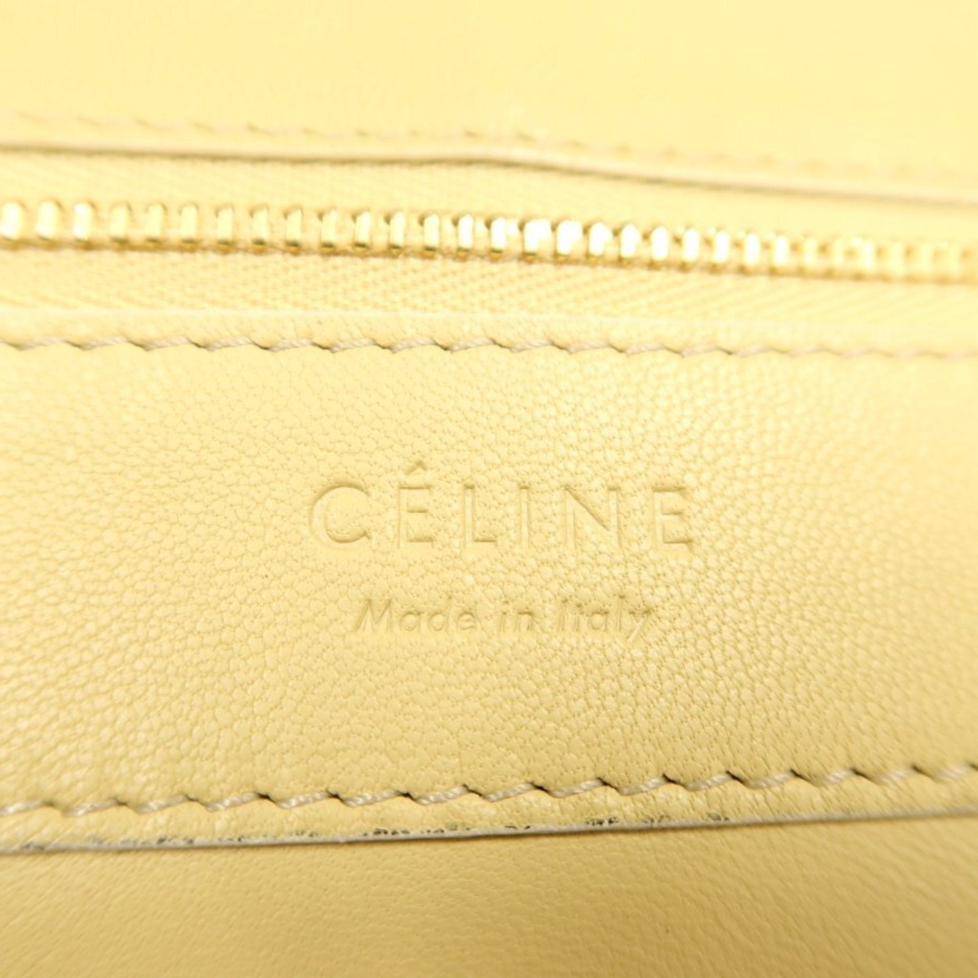 CELINE Tote Bag Horizontal Cabas - Cream Yellow Blue Calf Leather Men's Women's — Like New
