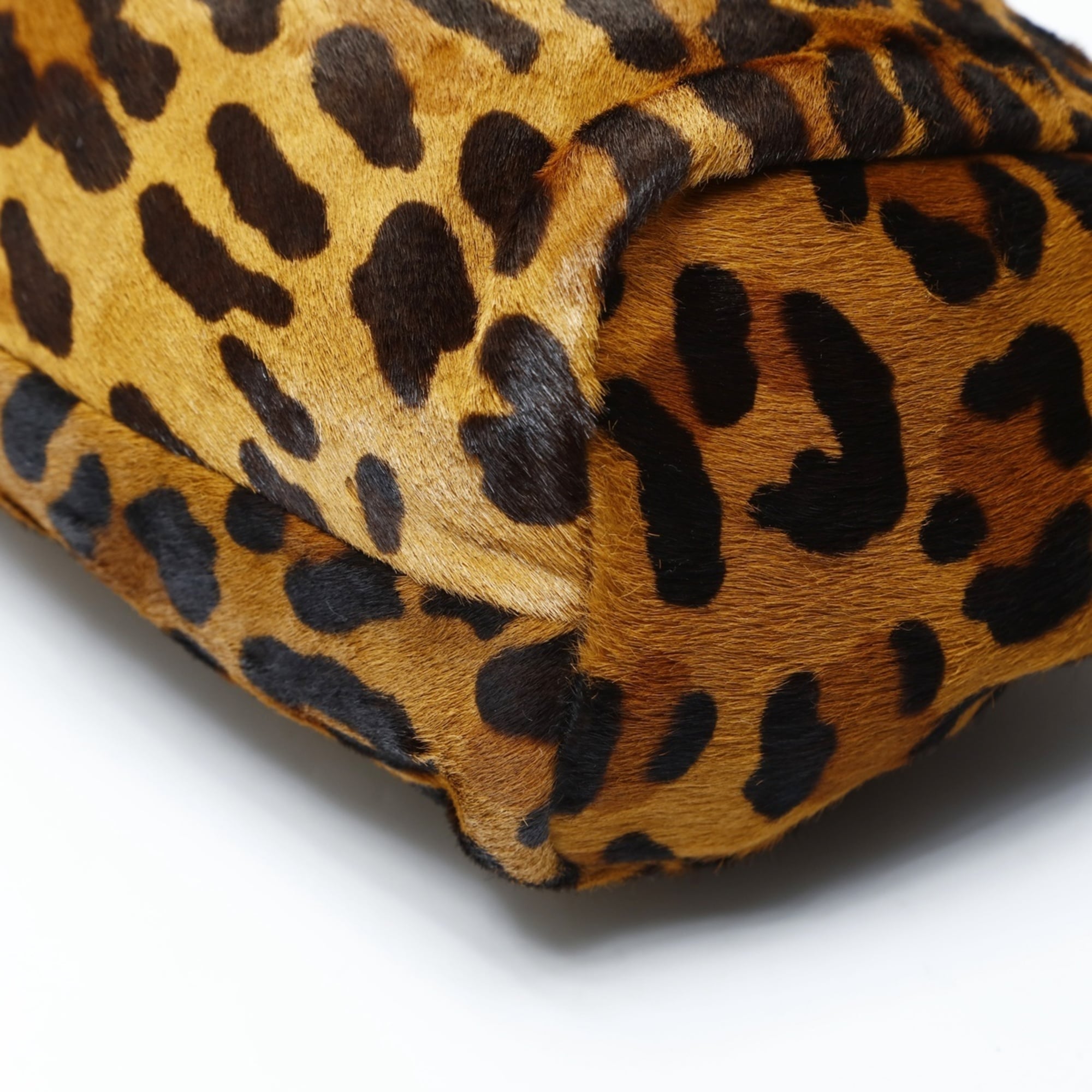 Prada pony leopard print handbag in brown