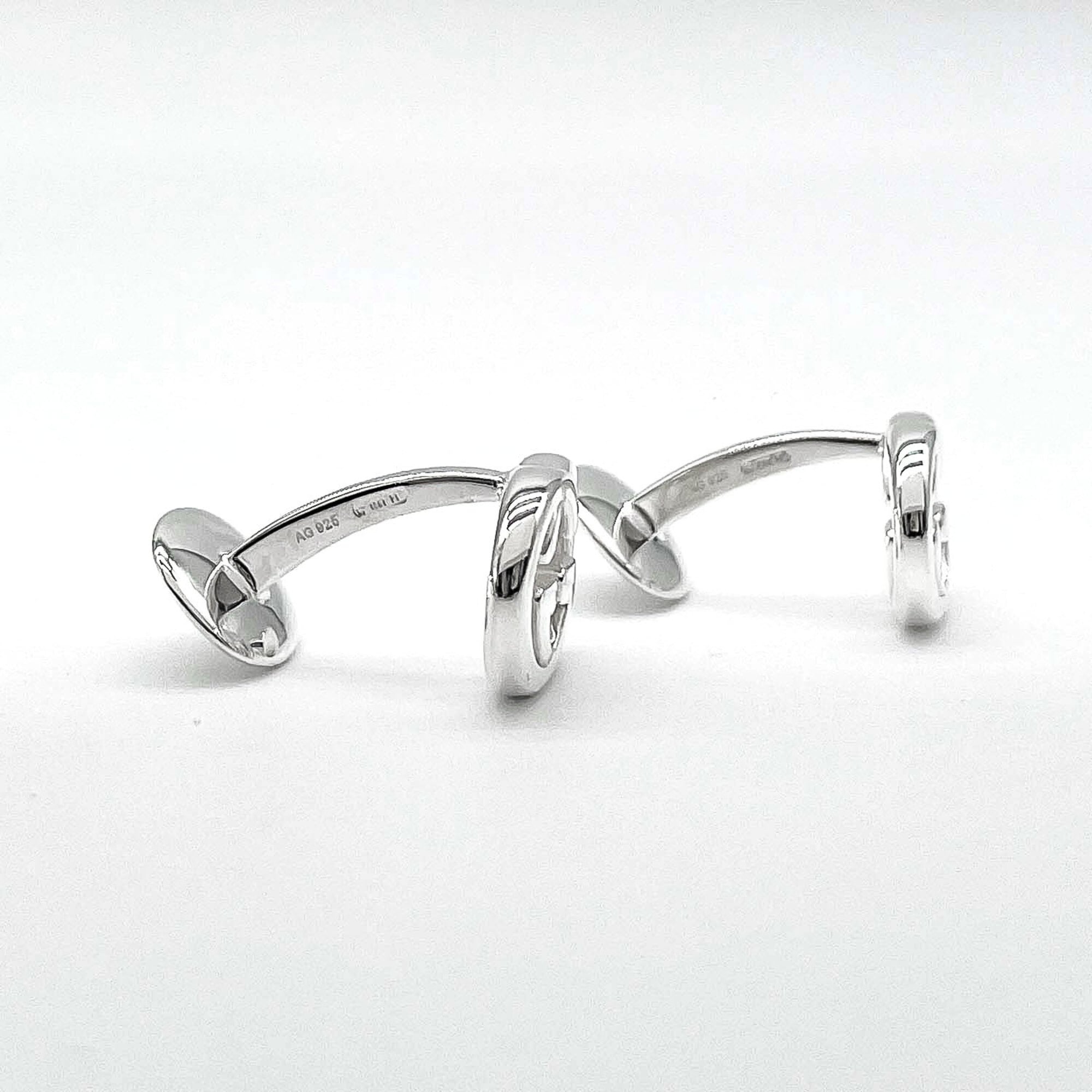 GUCCI Interlocking Cufflinks with Logo, SV925, Men's — Like New