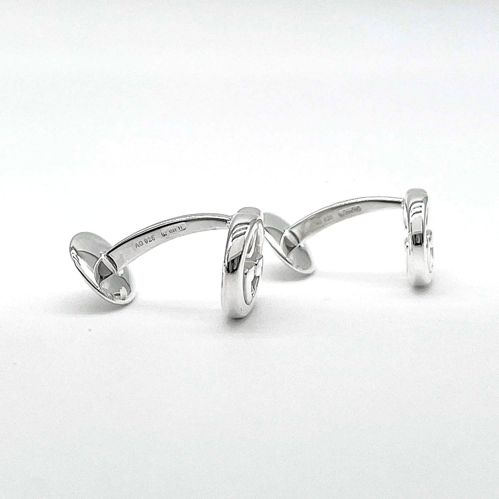 GUCCI Interlocking Cufflinks with Logo, SV925, Men's — Like New