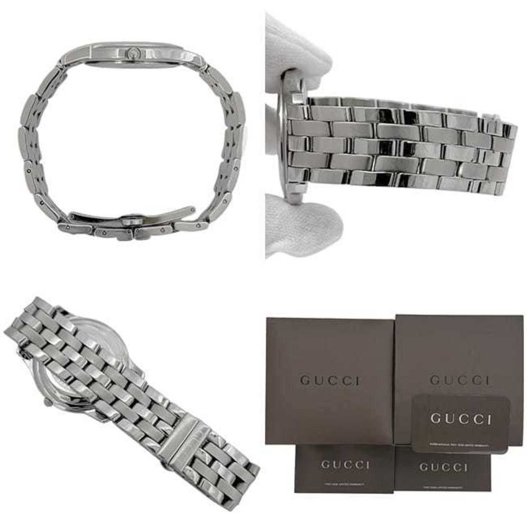 Gucci 5500M Watch f-24297 Silver White YA055305 Men's Stainless Steel Quartz 0163*** GUCCI Battery-Operated Dial Analog Date — Good