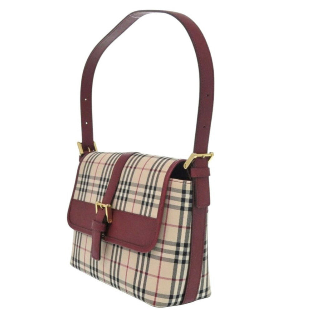 Burberry Nova Check Bag Canvas/Leather Beige Handbag 0406BURBERRY — Like New