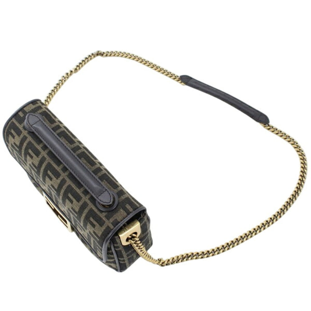 FENDI Zucca Baguette Chain Medium Shoulder Bag, Nylon Jacquard x Leather, Women's, 8BR793 AKBZ F1EM3 KM3158 — New - Store Return