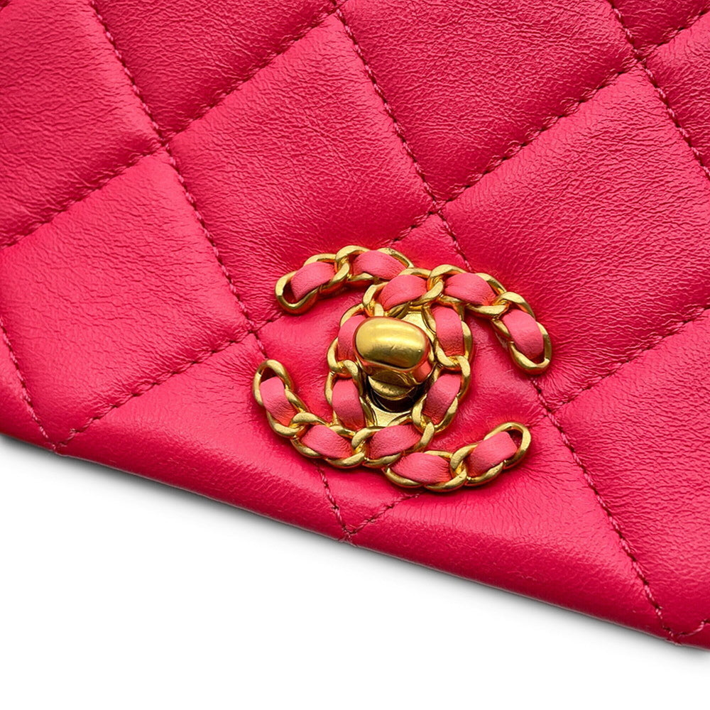 Chanel Chain Shoulder Bag Mini Flap Matelassé Coco Mark 19 Leather CHANEL Handbag Women's — Like New
