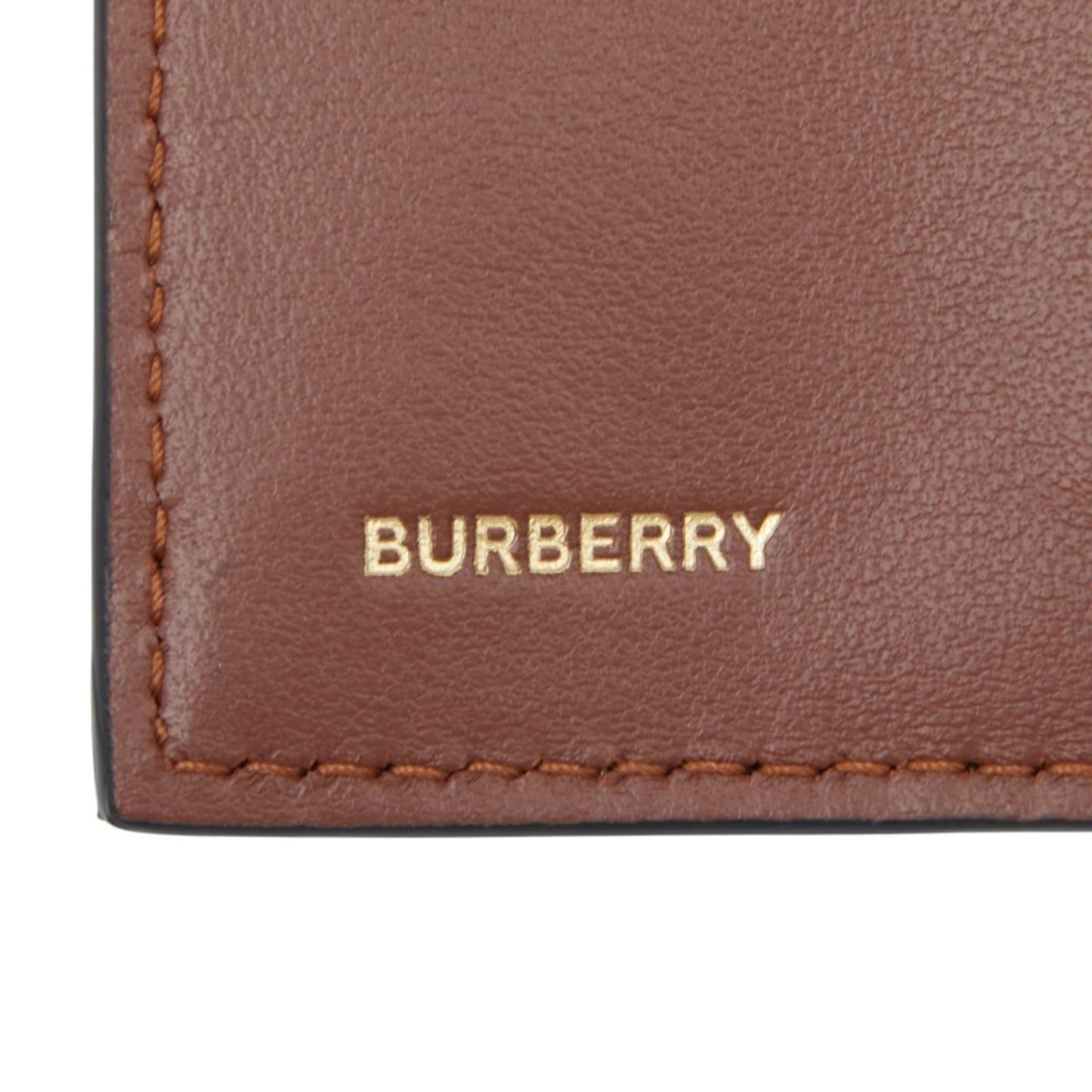 Burberry Icon Stripe Compact Wallet, Tri-fold Beige, Black, Women's, BURBERRY