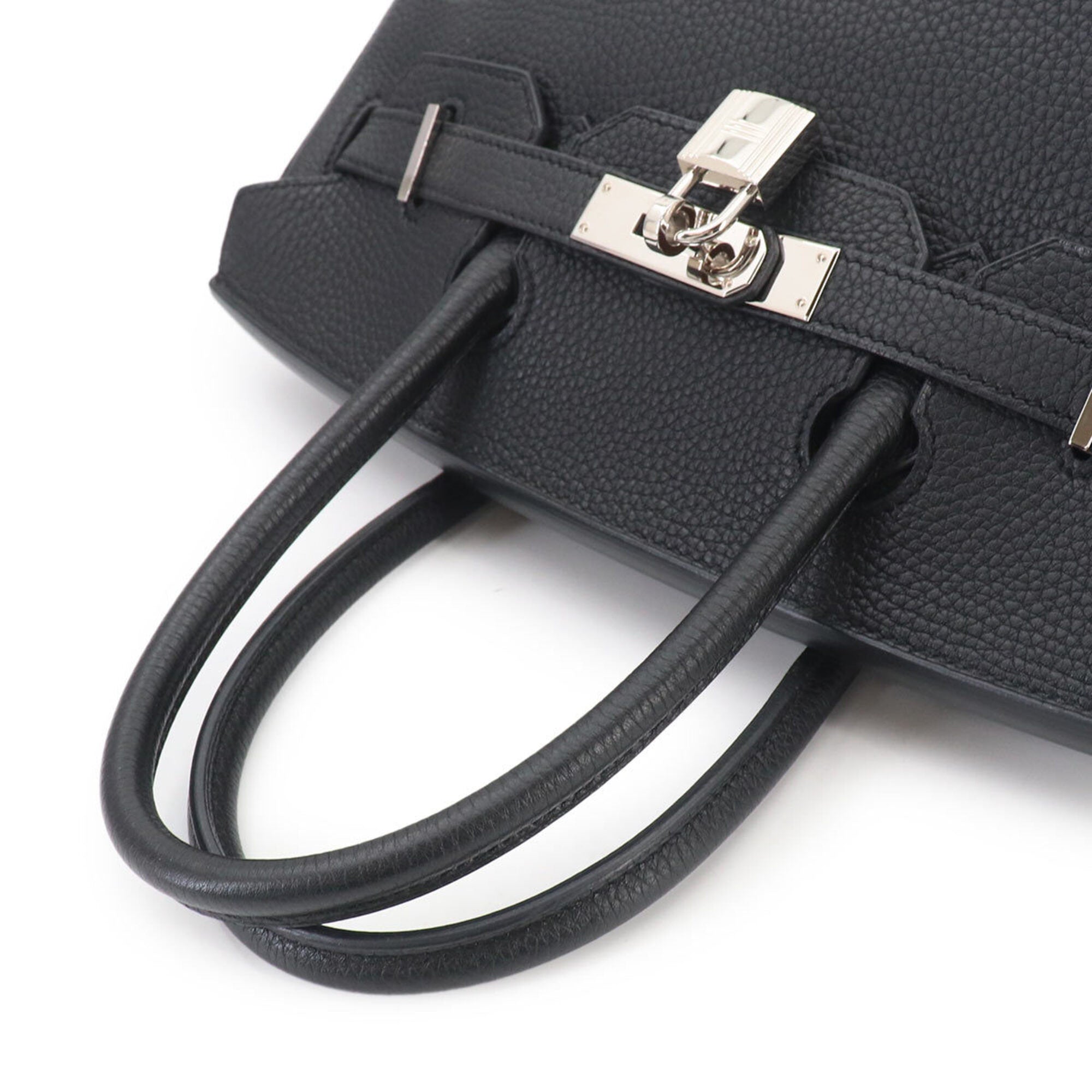 Hermes Birkin 30 Togo Black Handbag □P Stamp Silver Hardware — Like New