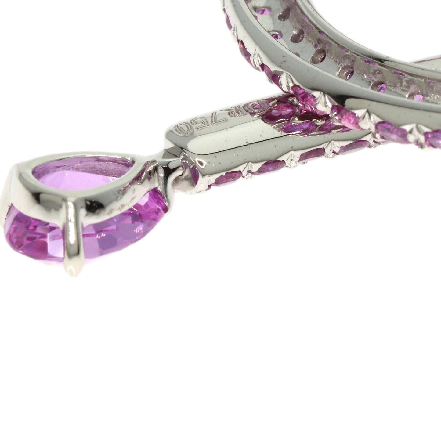 CHANEL Pink Sapphire and Diamond Necklace in 18K White Gold for Women