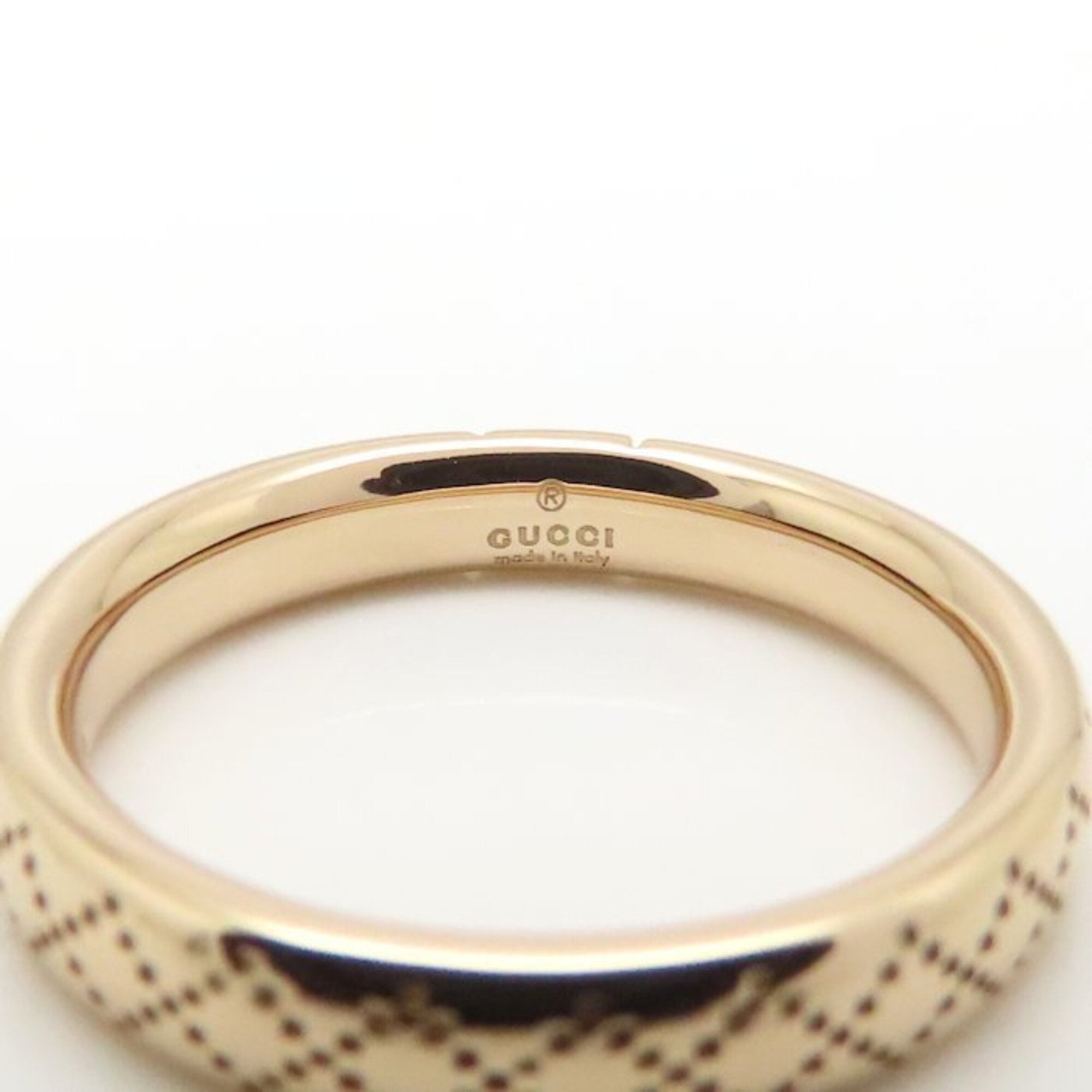 GUCCI Diamantissima Ring, Size 12, 18K Pink Gold, Women's, Item Number 295349 — Like New