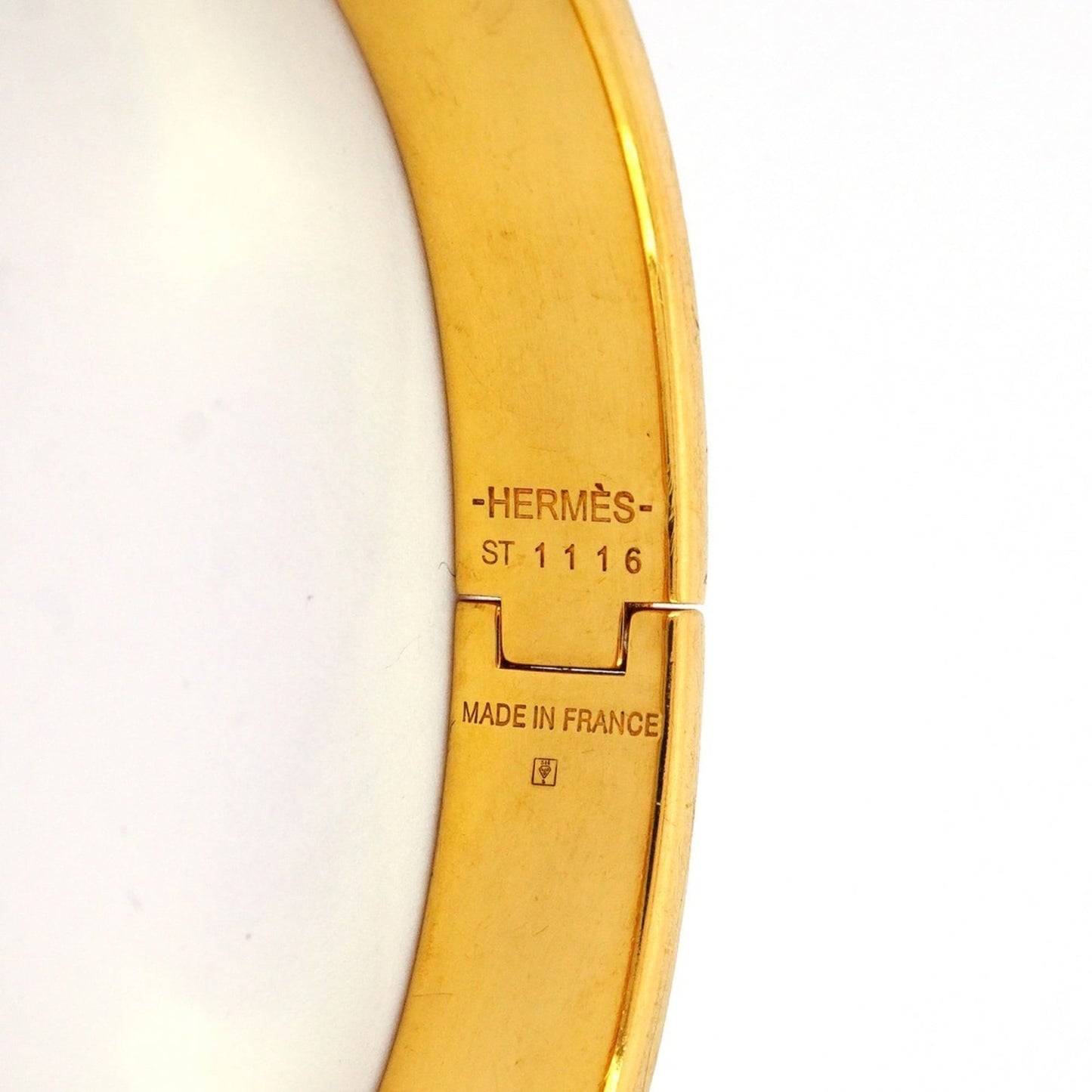 Hermes Click-Clack PM Bangle in GP-plated Gold and Black for Women