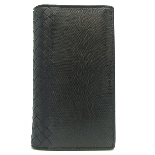 Bottega Veneta Intrecciato Cangle Long Wallet Men's 113993 Leather Black