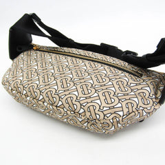 Burberry TB Monogram 8011616 Men,Women Nylon,Leather Fanny Pack,Sling Bag Beige,Black — Like New