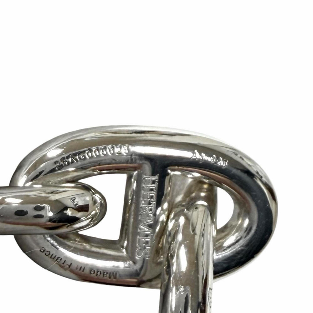 HERMES Chaine d'Ancre MM 925 Bracelet, 14 links, Silver, with Case, Made in France, Weight: 53.2g, Women's — Like New