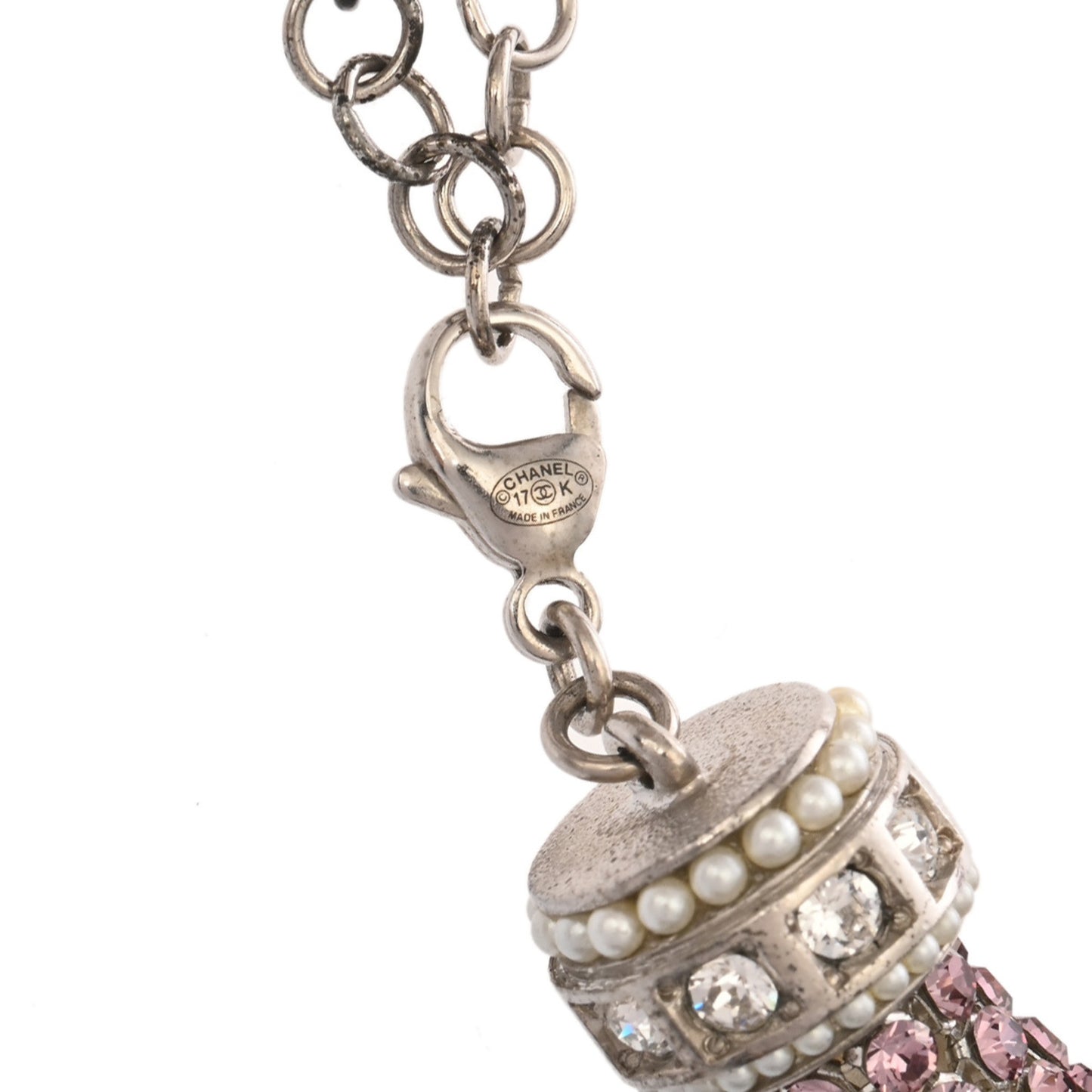 CHANEL Rhinestone Necklace 2017 Model Pink Women's Choker