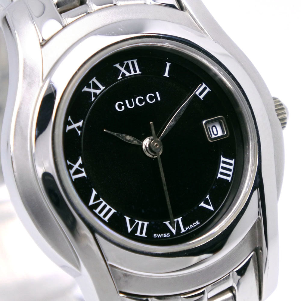 Gucci GUCCI Watch 5500L Stainless Steel Quartz Analog Display Black Dial Women's — Good