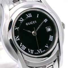 Gucci GUCCI Watch 5500L Stainless Steel Quartz Analog Display Black Dial Women's — Good
