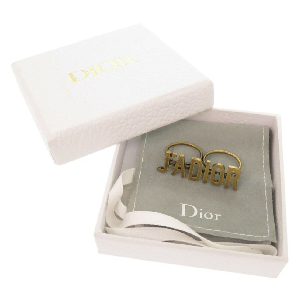 Like new Christian Dior J'ADIOR double finger ring, metal, size M, gold, 1284 — Like New