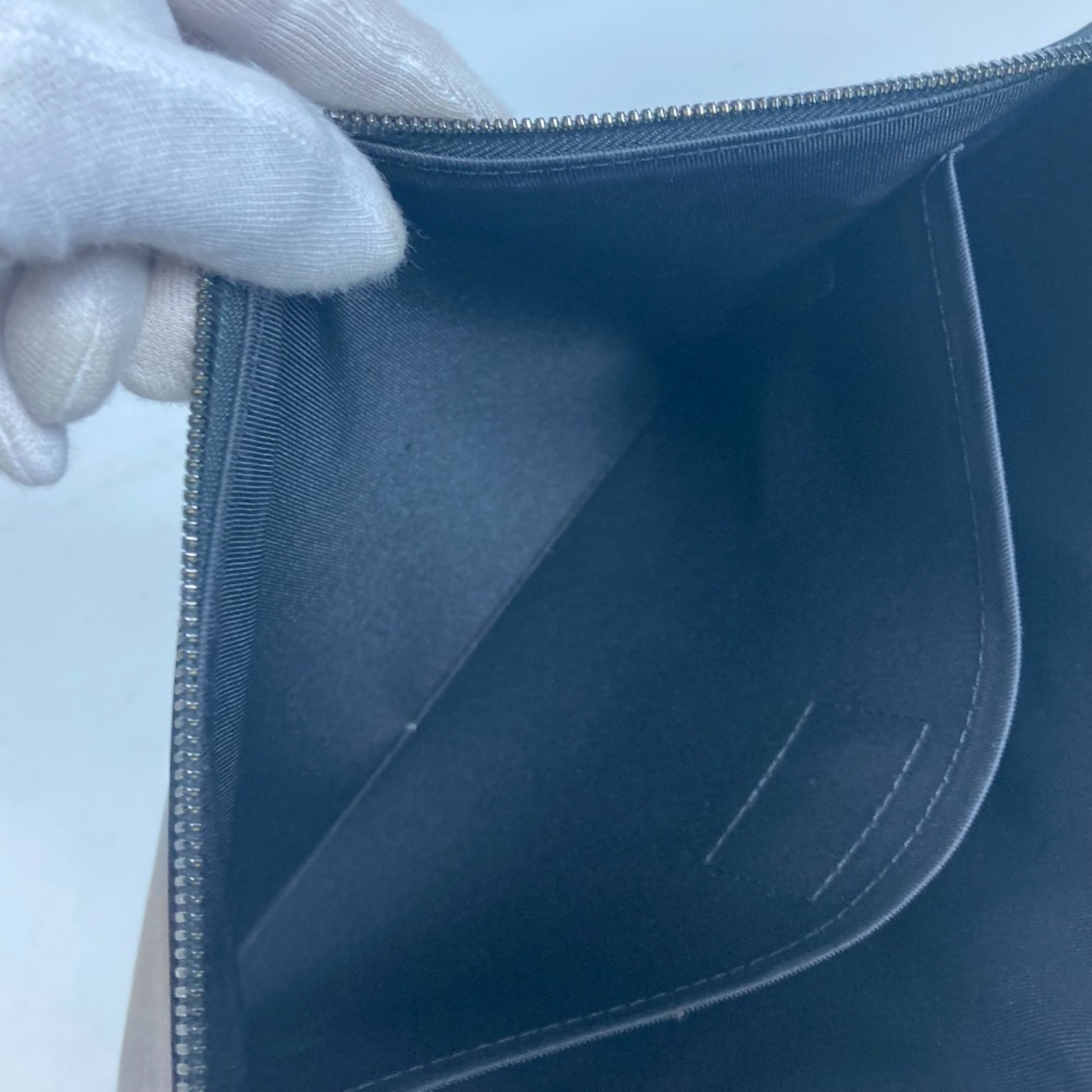 LOUIS VUITTON M63268 Dark Infinity Pochette Cosmos Pouch Clutch Bag Leather Men's Black — Like New
