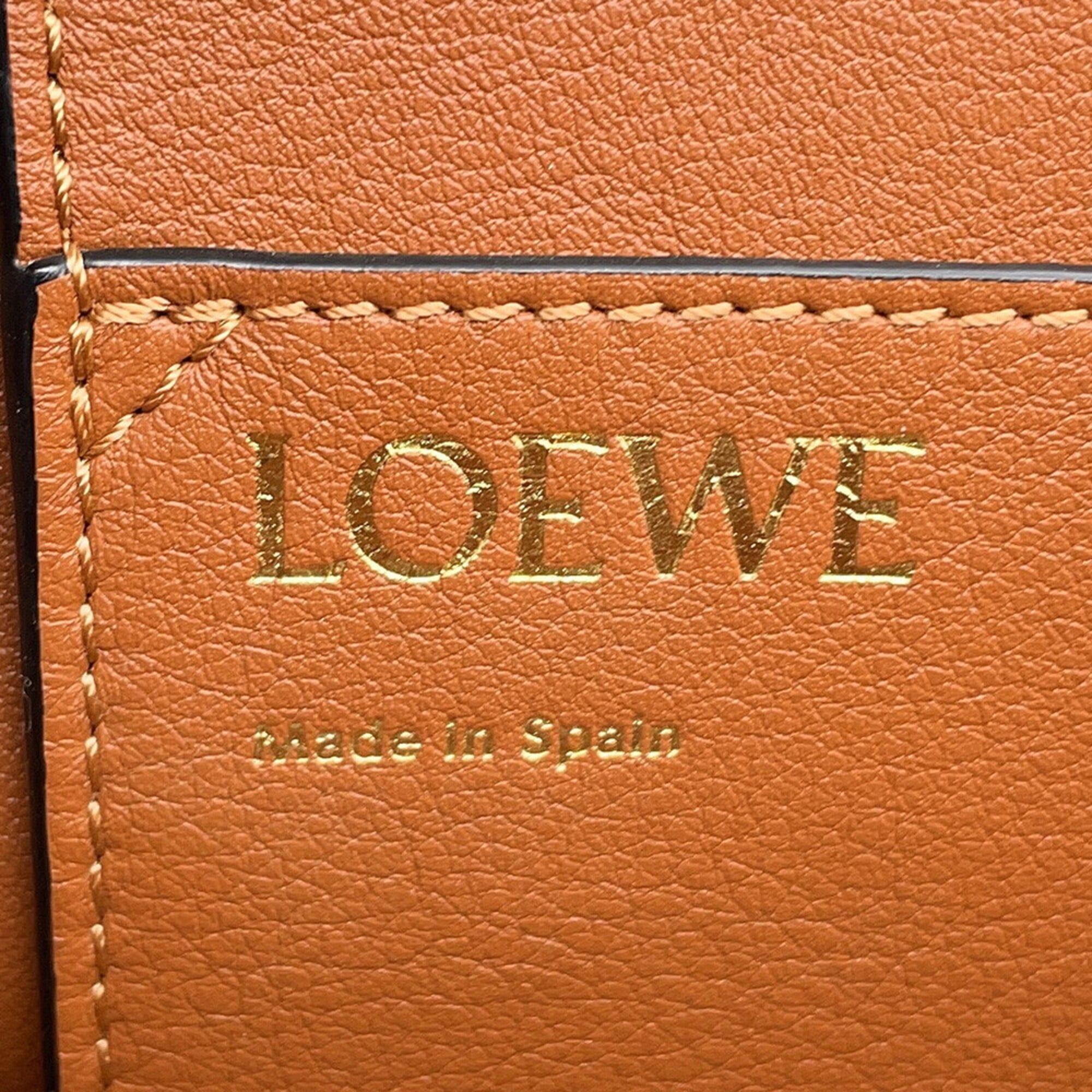 Loewe Anagram Small Jacquard Calf Leather Tote Bag A717S72X06 LOEWE 2-way Shoulder Handbag — Like New