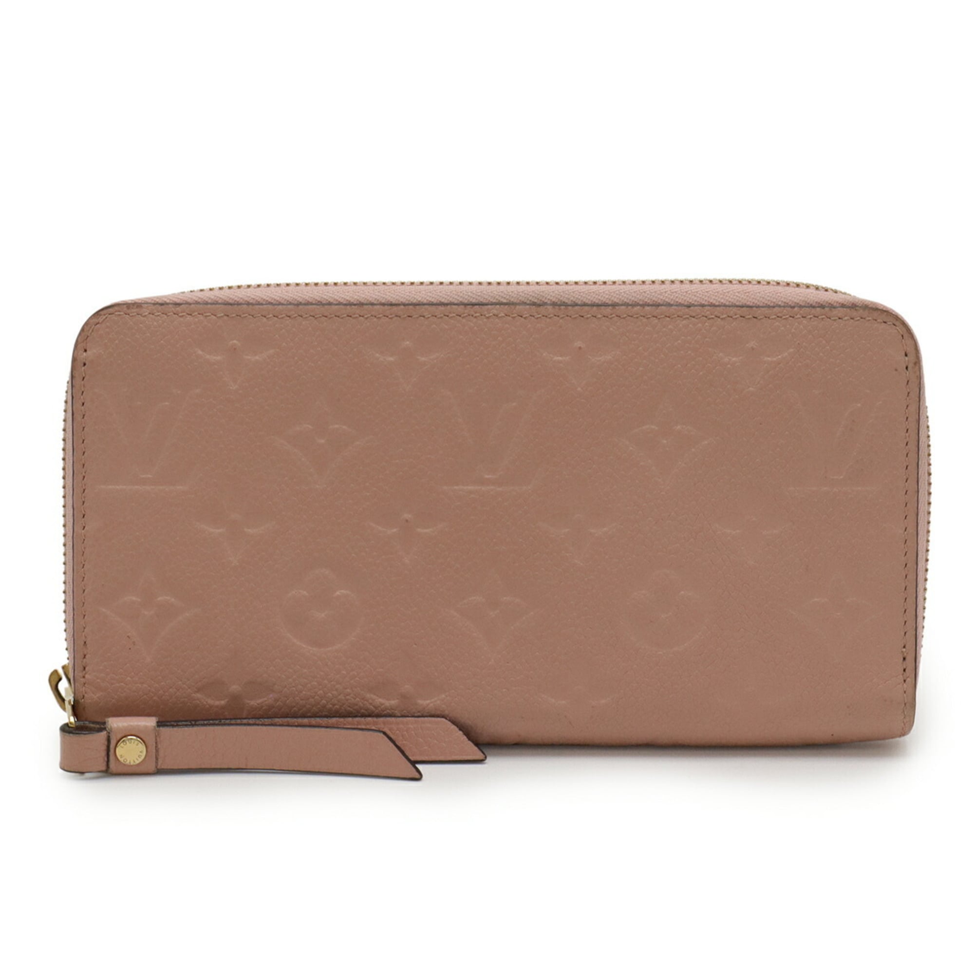 LOUIS VUITTON Monogram Empreinte Zippy Wallet, Round Long Leather, Rose Poodle Pink, M64090