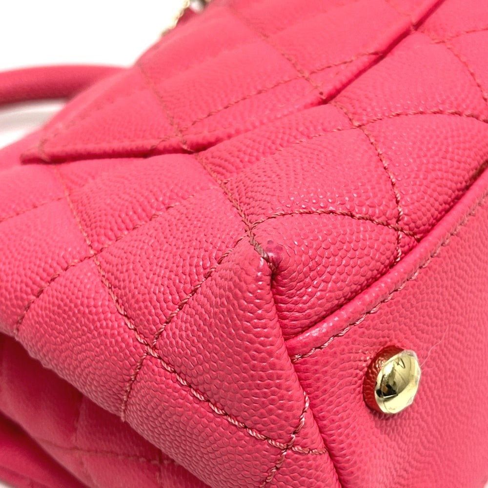 CHANEL AS2215 Coco Handle XXS/Coco 19 2-Way Handbag, Caviar Skin, Coral Pink, Like New — Like New