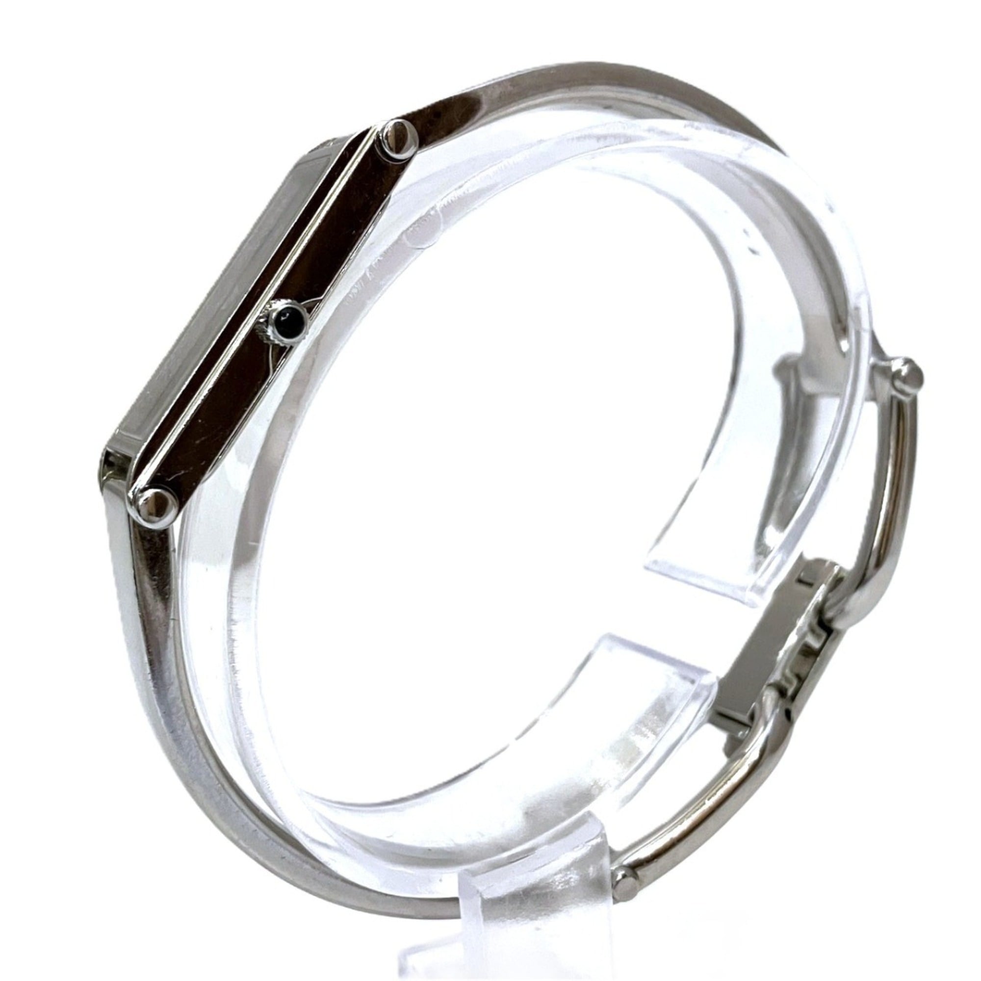 Gucci GUCCI Watch Square Bangle Total Weight 27g Stainless Steel Quartz Black Dial 1500L — Good