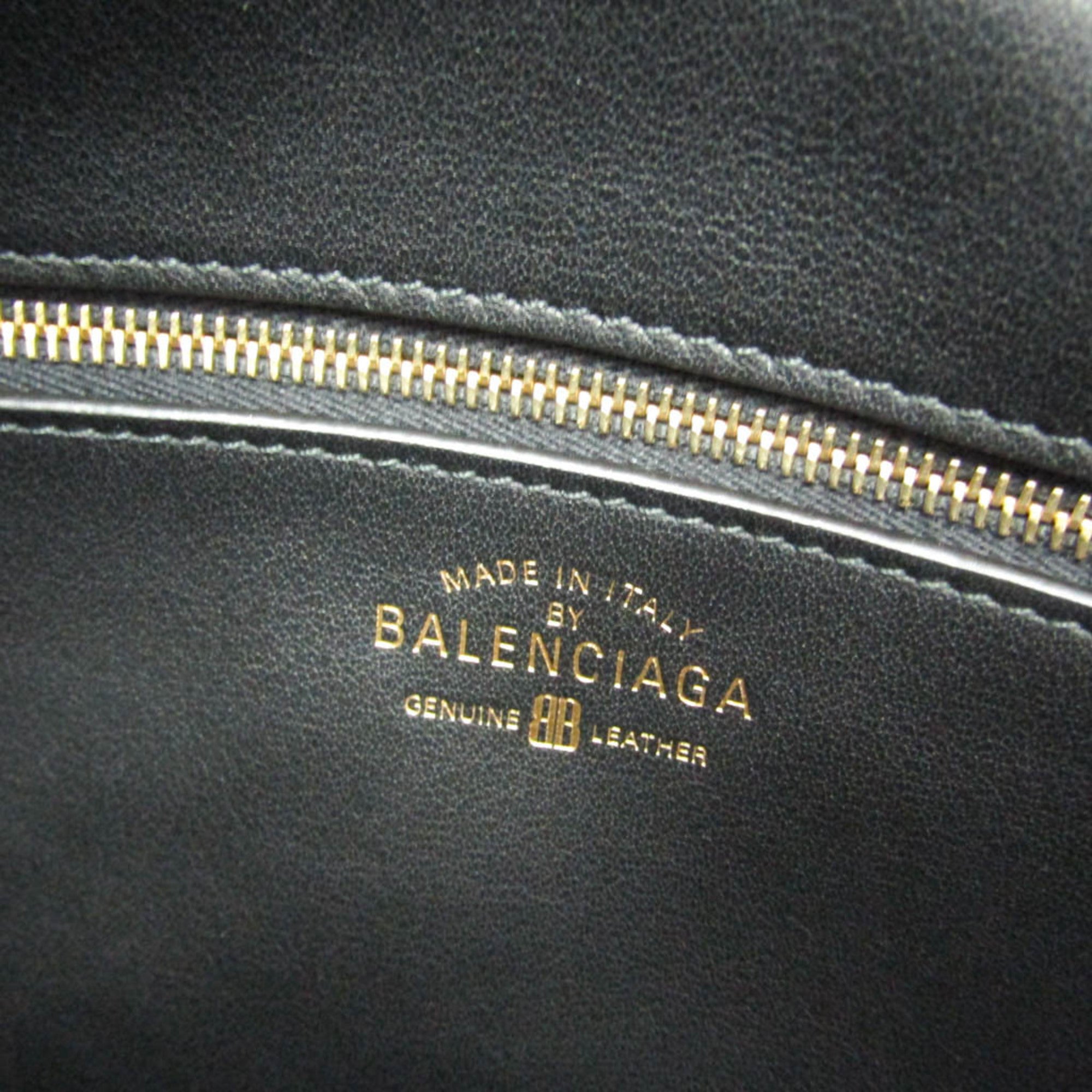 Balenciaga Carry Bowling Bag 826425 Women's Leather Handbag,Shoulder Bag Black — Like New