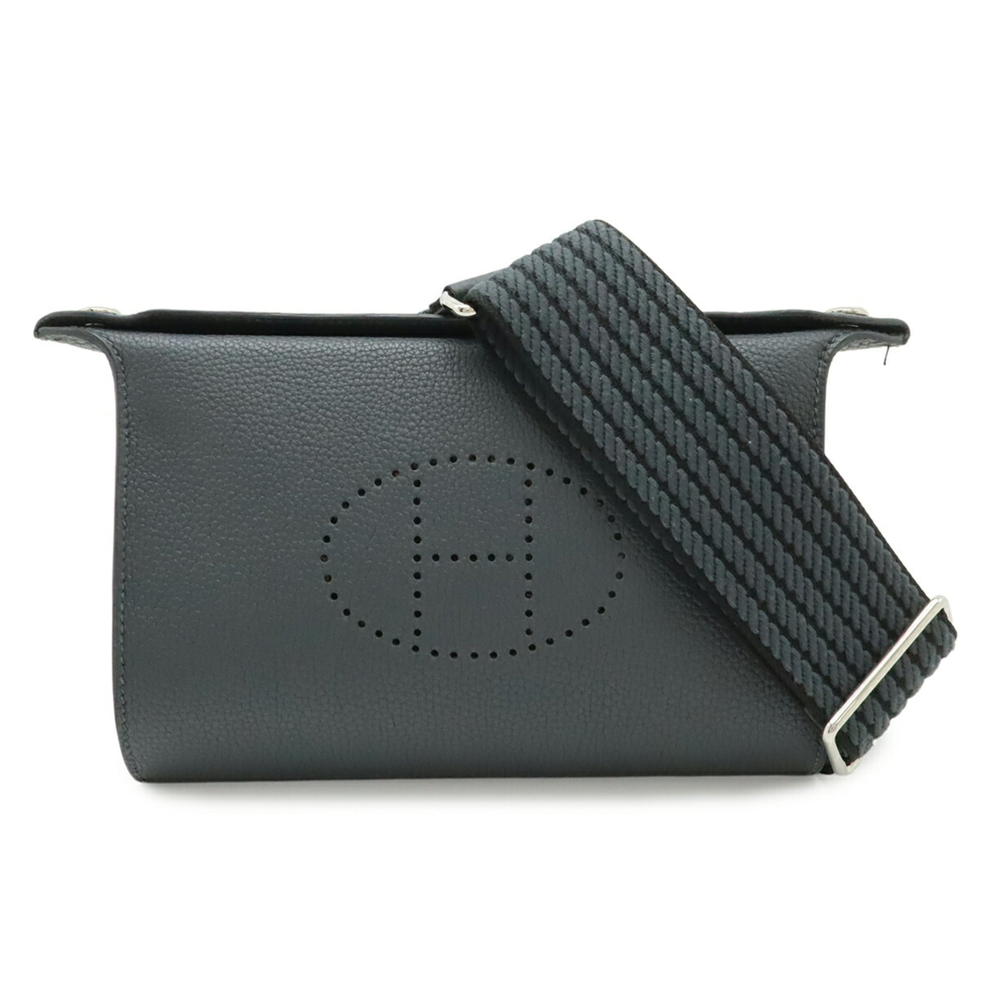 HERMES Hermes Vide Poche H Evelyne Shoulder Bag Togo Gris Misty Grey W Stamp — New - Store Return
