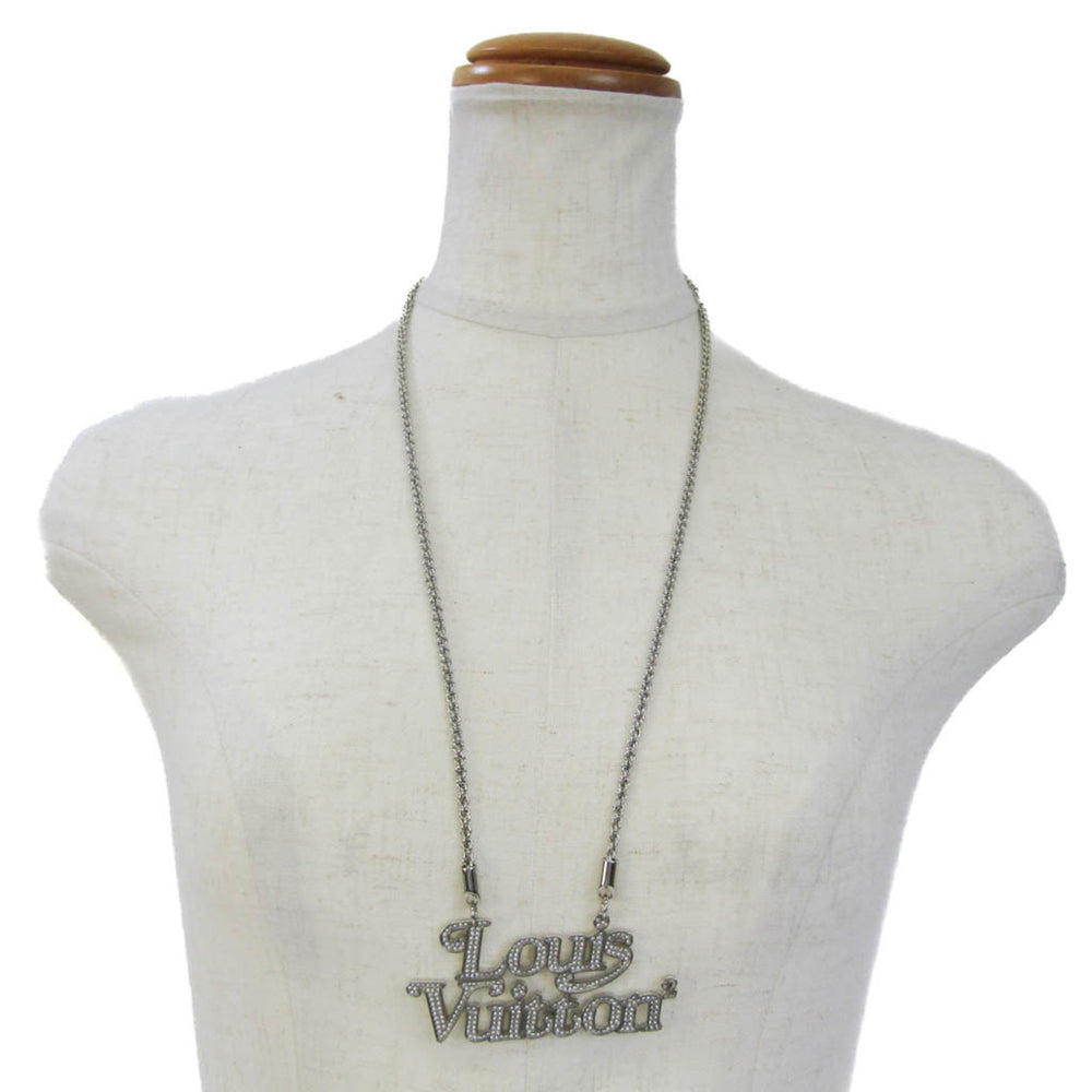 Louis Vuitton Colliersquard LV Strass MP2691 Metal,Rhinestone Men,Women Pendant Necklace (Silver) — New - Store Return