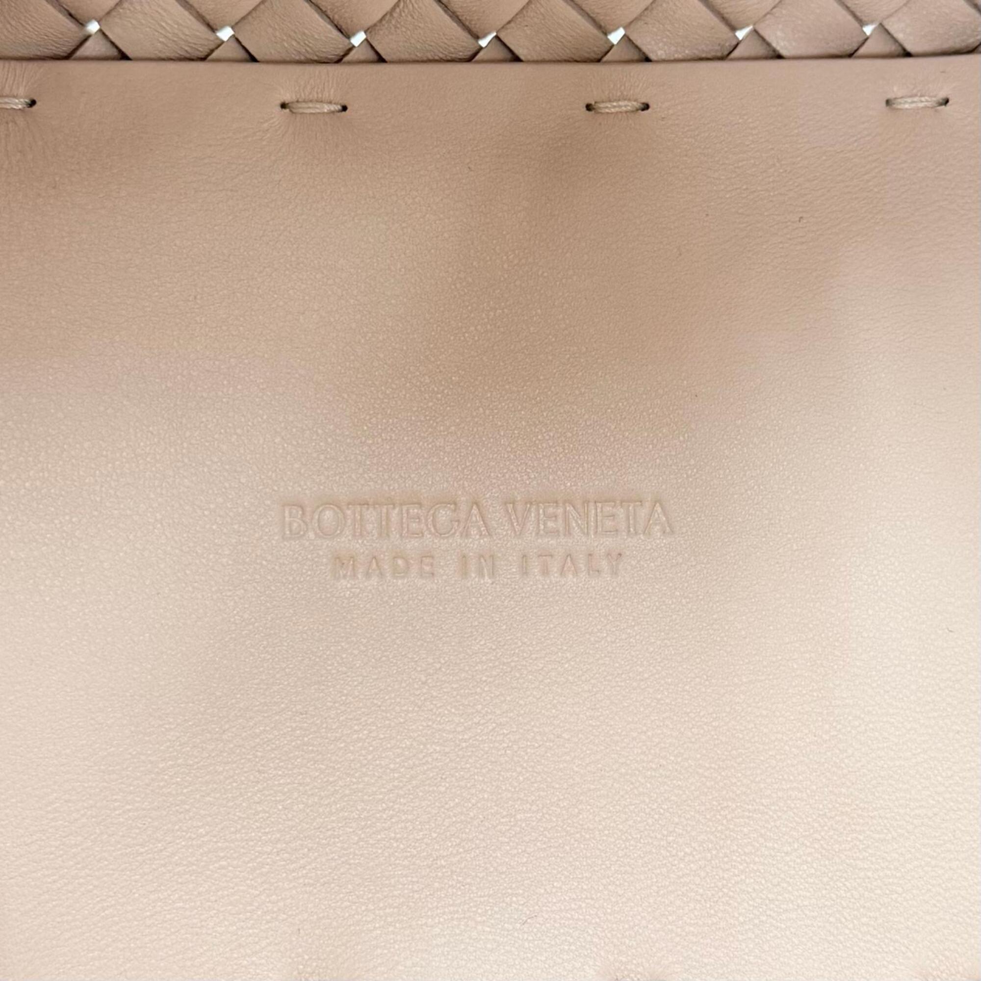BOTTEGA VENETA 781670 Intrecciato Mini Cabas Lambskin 2-Way Handbag/Shoulder Bag with Pouch, Pink, Made in Italy, Women's, Dust — Like New