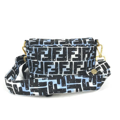 FENDI 8BR784 Joshua Vides Collaboration Zucca Baguette Bag Pochette Shoulder Nylon Men's Blue — New - Store Return