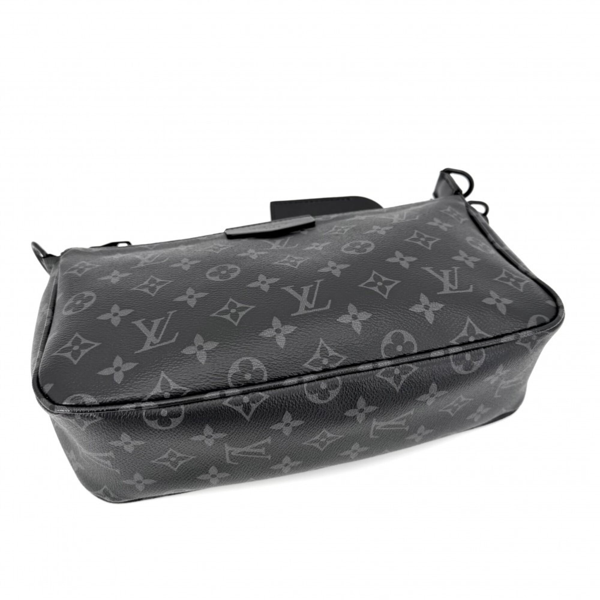 Louis Vuitton Men's Monogram Eclipse Pochette Accessoires XL Shoulder Bag, M11741, Black with Hardware. (Can be worn across the shoulder or body.) — Like New